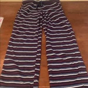 Fleece stripe pajama bottoms